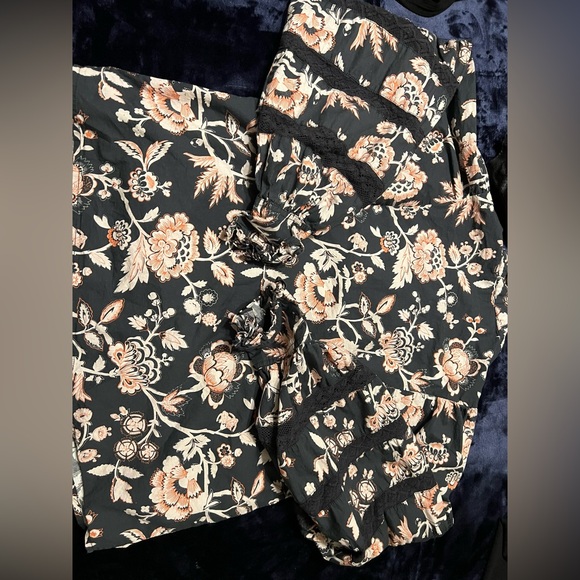 Love the label Floral balloon Puff Sleeve Blouse cottagecore poplin lace boho s - Picture 8 of 10